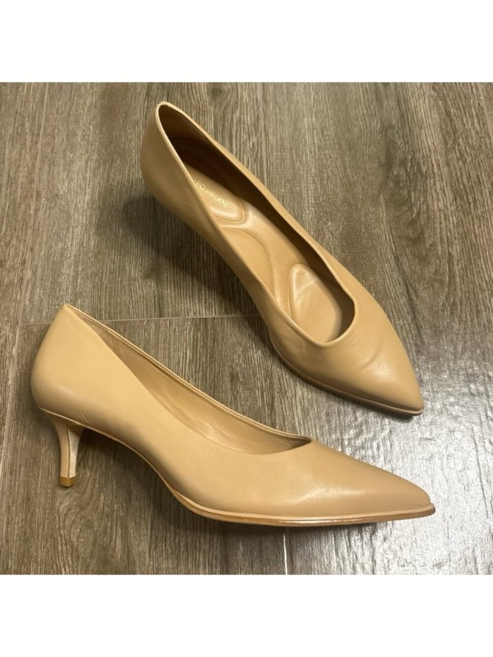Antonio Melani Ellen Beige Leather Pointed Toe Pumps Women's 8.5